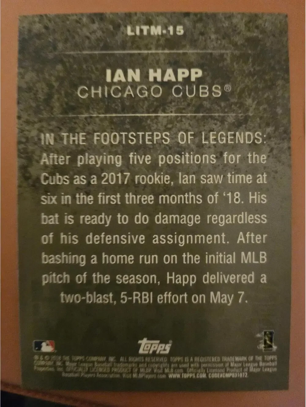 2018 Topps Update Legends in the Making Blue #LITM-15 - Ian Happ - RAW Mint